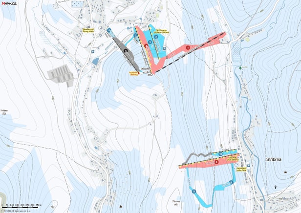 Bublava - Stříbrná Mapa sjezdovek