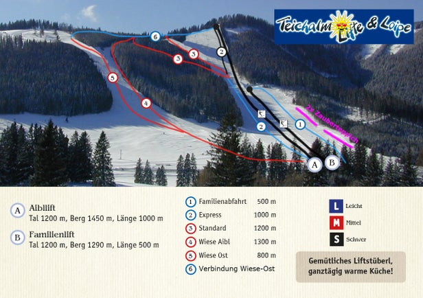 Teichalmlifte Mapa sjezdovek