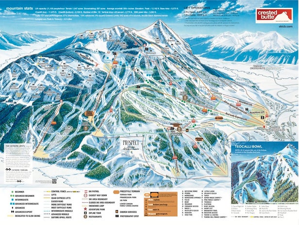 Pistenplan Crested Butte Mountain Resort