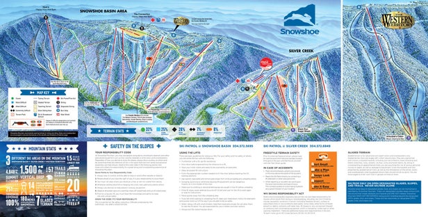 Snowshoe Mountain Resort – mapa tras narciarskich