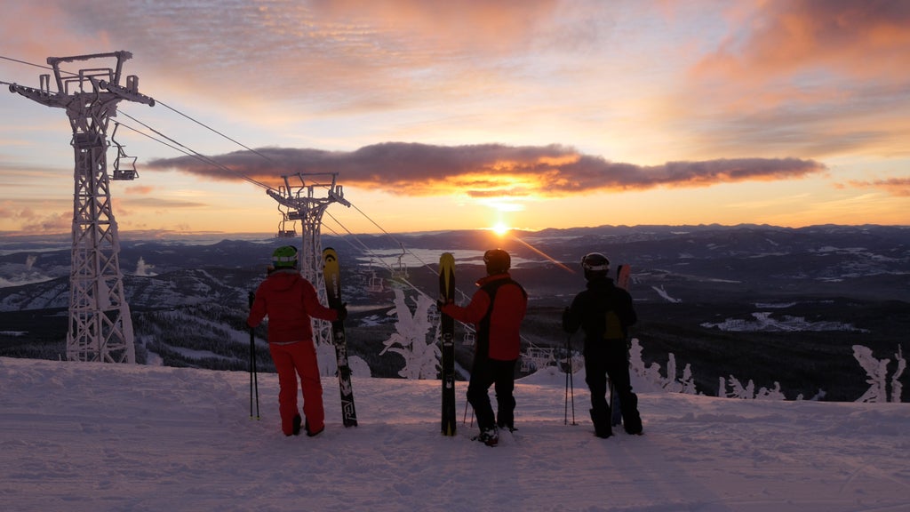 Baldy Mountain Resort - Sunrise Three Skiers - Credit SnowSeekers - Photographer Chris Wheele