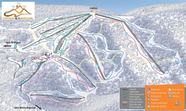 Pistenplan Prat Peyrot - Mont Aigoual