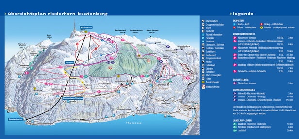 Beatenberg Mapa sjezdovek