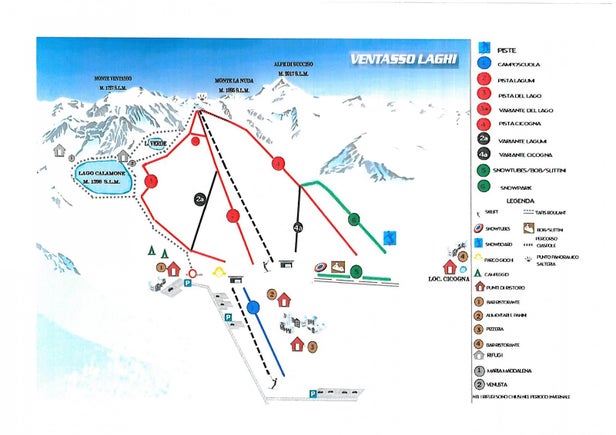 Ventasso Laghi Mapa sjezdovek