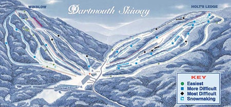 Plan des pistes - Dartmouth Skiway