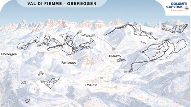 Pistenplan Obereggen - Pampeago - Predazzo