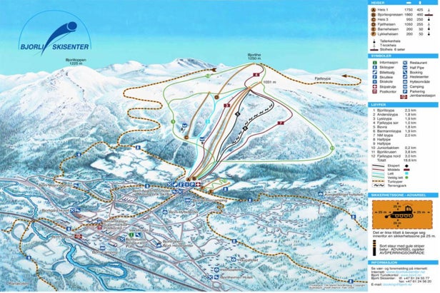 Pistenplan Bjorli Skisenter AS 