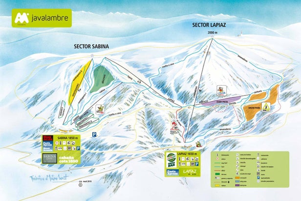 Javalambre Mapa zjazdoviek