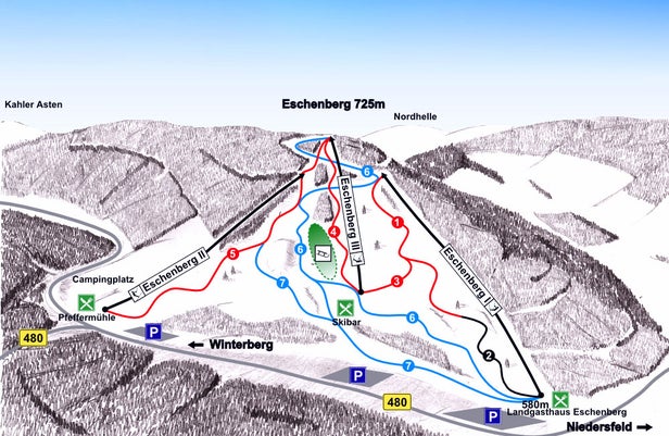 Pistenplan Eschenberglifte Niedersfeld