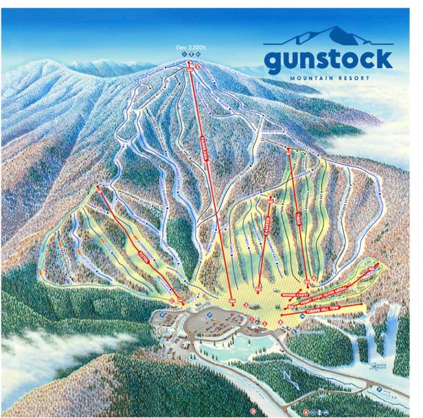 Gunstock Mapa zjazdoviek