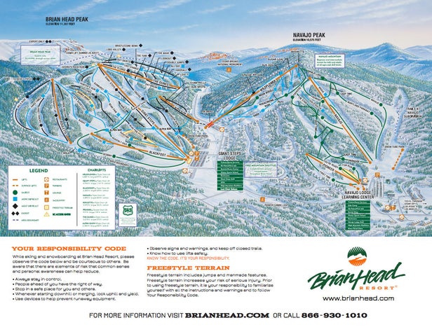 Brian Head Resort Mapa zjazdoviek