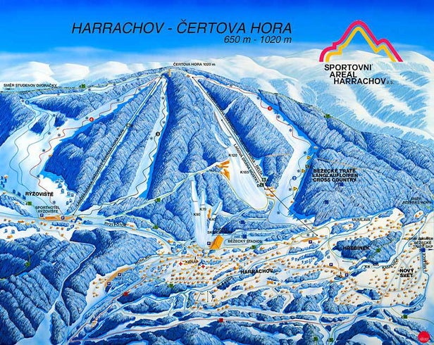 Harrachov Mapa zjazdoviek