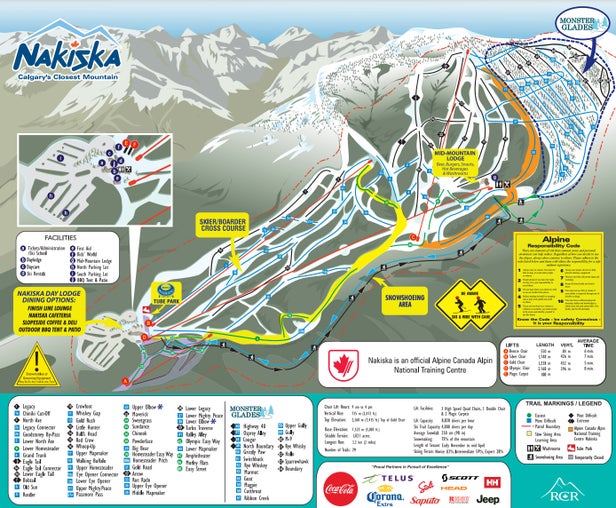 Pistenplan Nakiska Ski Area