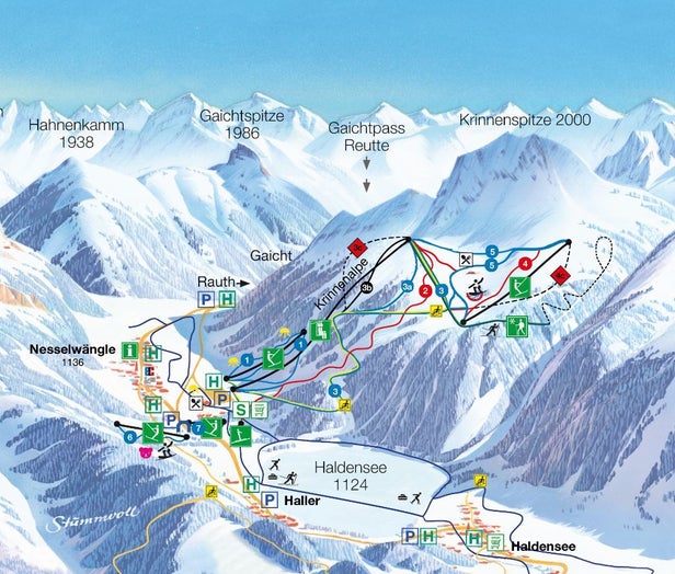 Nesselwängle Mapa sjezdovek