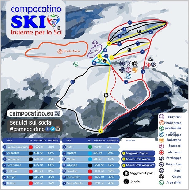 Campocatino Mapa zjazdoviek