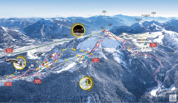 Monte Bondone Mappa piste