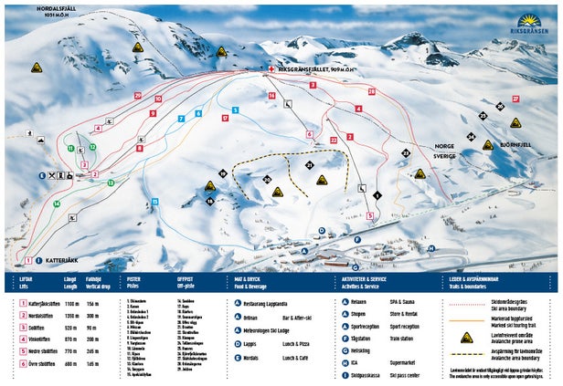 Riksgränsen Mapa zjazdoviek