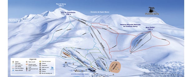 Chastreix Sancy Mapa zjazdoviek