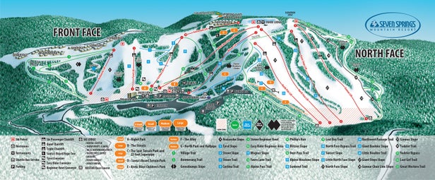 Seven Springs Mapa zjazdoviek