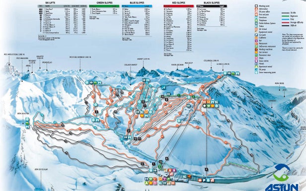 Plan des pistes - Astún