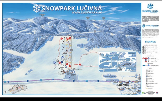 Snowpark Lučivná Mapa zjazdoviek