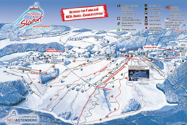 Postwiesen Skigebiet Neuastenberg Mapa zjazdoviek