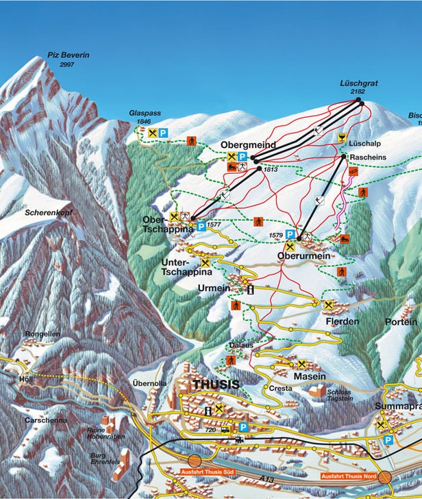 Pistenplan Tschappina Heinzenberg