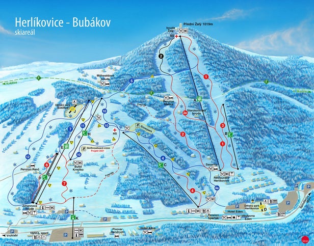 Herlíkovice - Bubákov Mapa sjezdovek