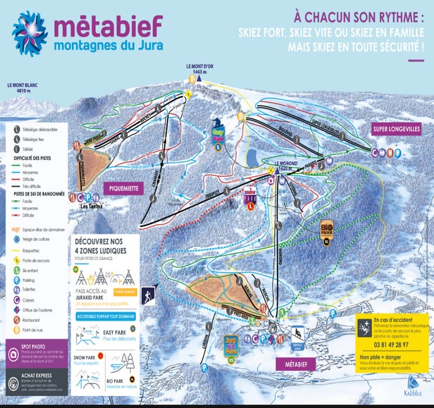 Métabief Mont d'Or Mapa zjazdoviek