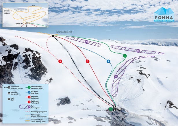 Plan des pistes - Fonna Glacier