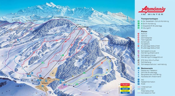 Plan des pistes - Atzmännig Goldingen