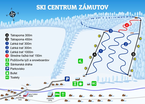 Pistenplan Ski Zámutov