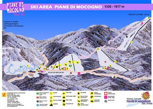 Pistenplan Piane di Mocogno