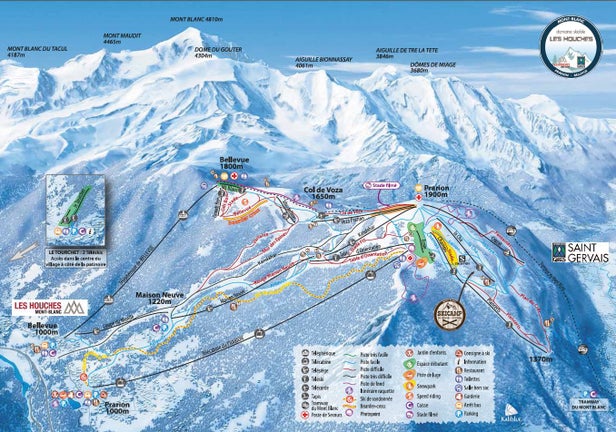 Les Houches Mapa sjezdovek