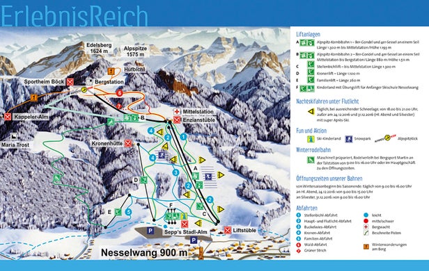 Pistenplan Alpspitz Nesselwang