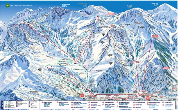 Alta Ski Area Mapa zjazdoviek