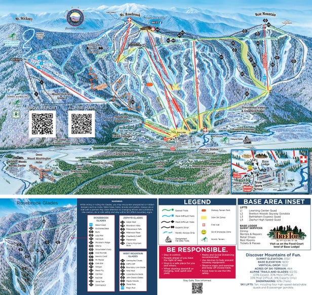 Bretton Woods Mapa zjazdoviek