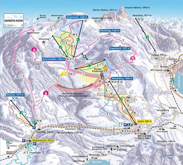 Pistenplan Sattel - Hochstuckli