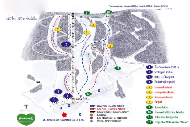 Pistenplan Hauereck - St Kathrein am Hauenstein