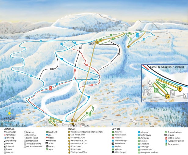 Pistenplan Vrådal