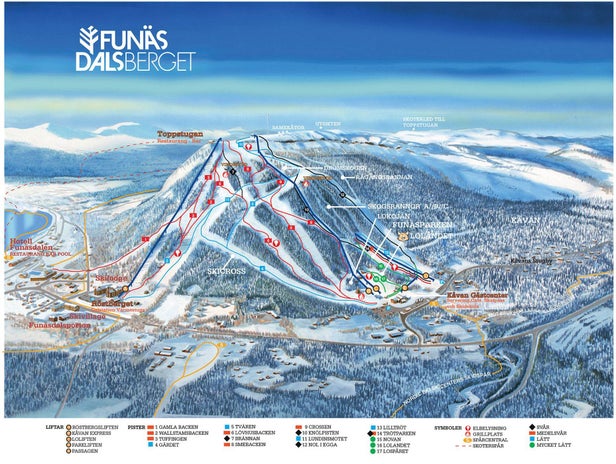 Funäsdalsberget – mapa tras narciarskich