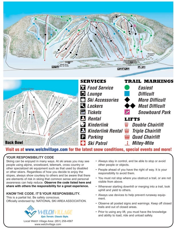 Pistenplan Welch Village