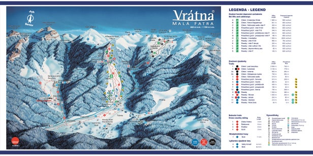 Vrátna Malá Fatra Piste Map