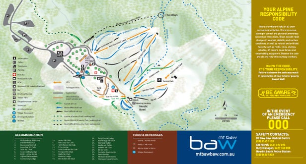 Plan des pistes - Mt. Baw Baw Alpine Resort