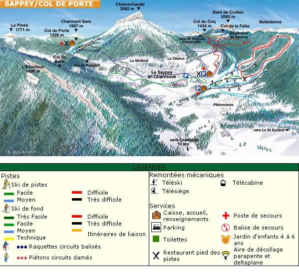 Pistenplan Le Sappey en Chartreuse