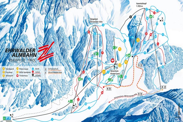 Pistenplan Ehrwalder Alm