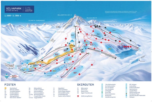 Galtür - Silvretta Mapa zjazdoviek