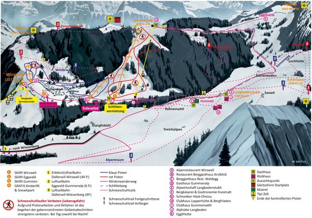 Pistenplan Dallenwil - Wirzweli