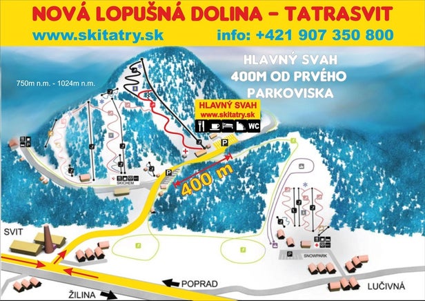 Pistenplan Svit - Lopušná dolina - Skitatry