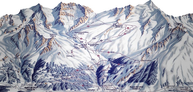 Saas-Grund Piste Map